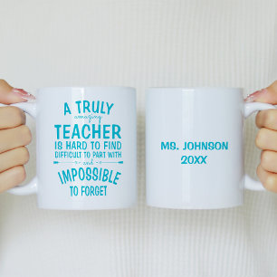 A Truly Amazing Teacher Turquoise Aqua Coffee Mug