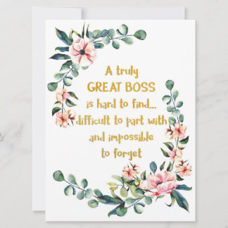 A truly great boss Appreciation Gift Boss Thank Card