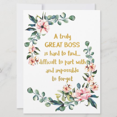 A truly great boss Appreciation Gift Boss Thank Card