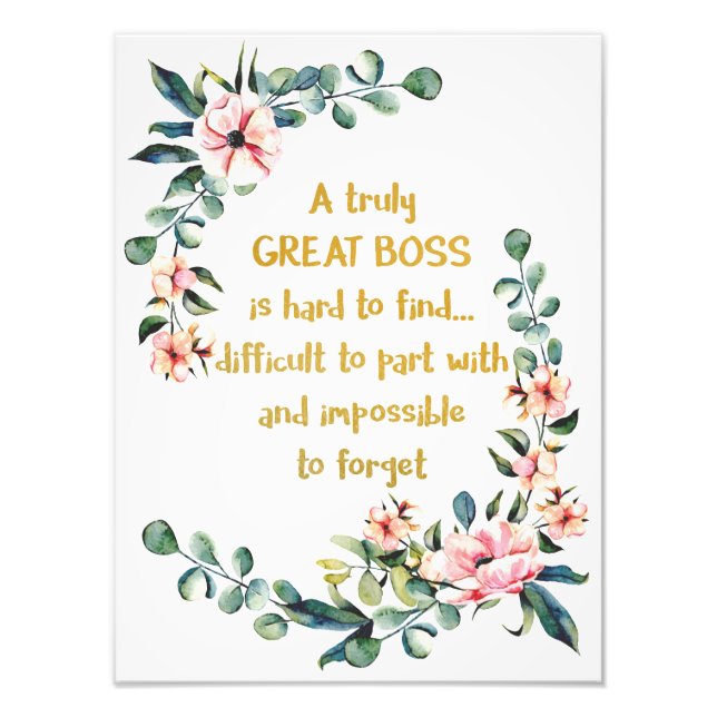 A truly great boss Appreciation Gift Boss Thank Photo Print (Front)
