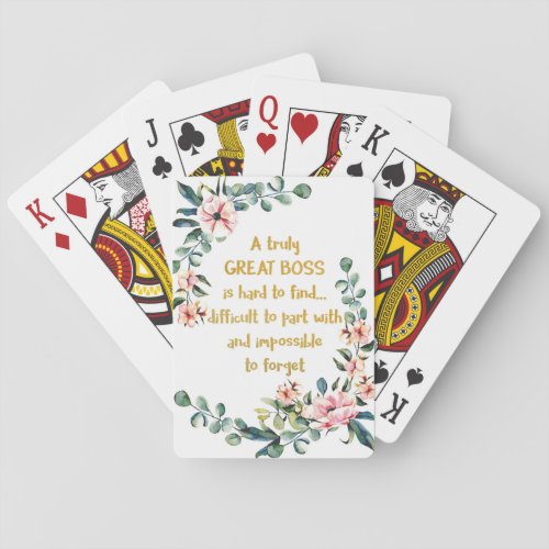 A truly great boss Appreciation Gift Boss Thank Playing Cards
