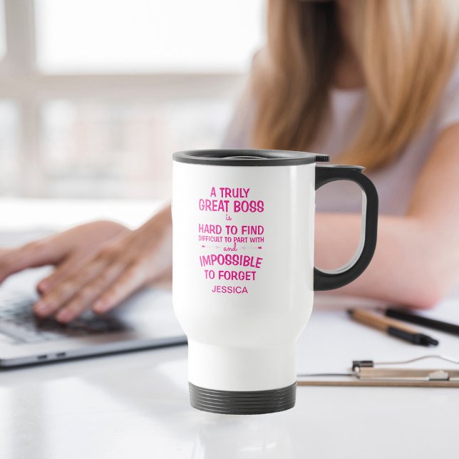 A Truly Great Boss Personalized Hot Pink Coffee Mug (Creator Uploaded)