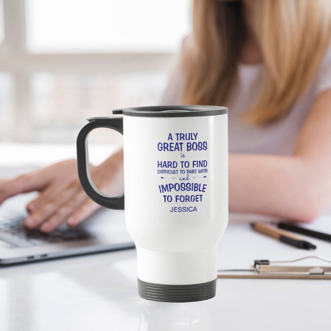 A Truly Great Boss Personalized Royal Blue Coffee Mug (Creator Uploaded)