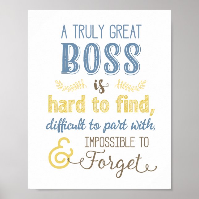 A Truly Great Boss Poster (Front)