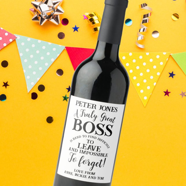 “A Truly Great Boss Wine Label | Personalized Boss (Creator Uploaded)