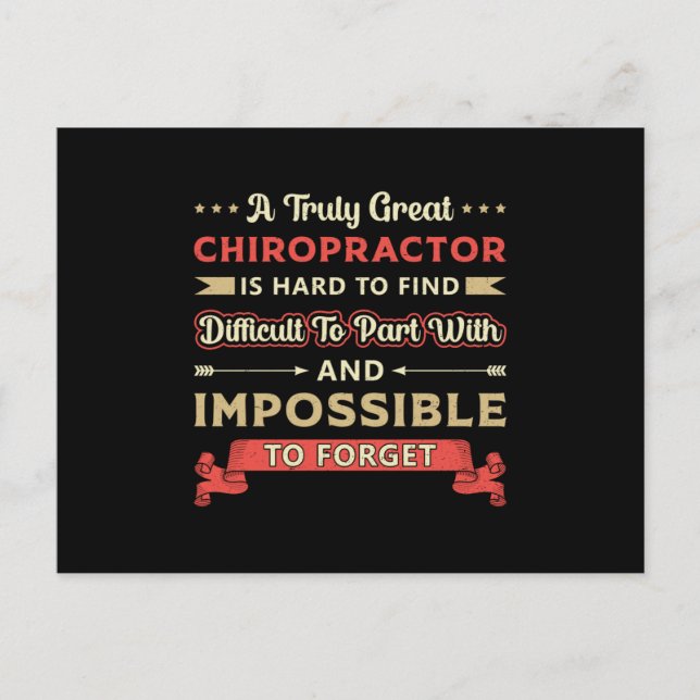 A Truly Great Chiropractor Spine Chiropractic Postcard (Front)