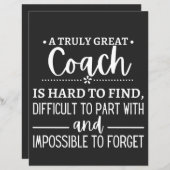 A Truly Great Coach is hard find (Front/Back)