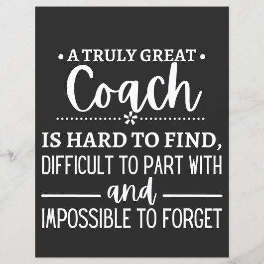 A Truly Great Coach is hard find (Front)