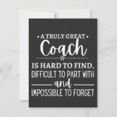 A Truly Great Coach is hard find (Front)