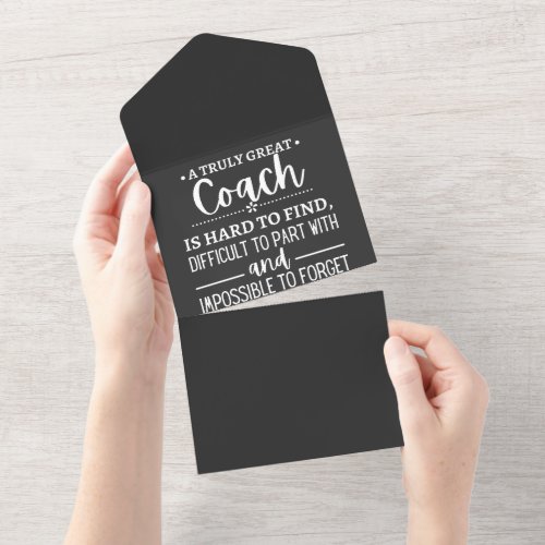 A Truly Great Coach is hard find All In One Invitation