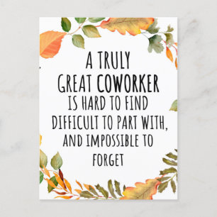 A truly great coworker postcard