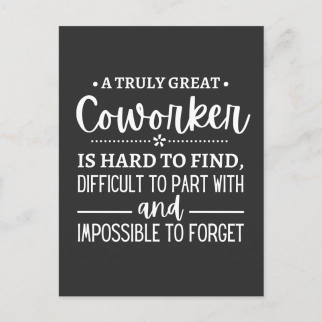 A Truly Great Coworker Postcard (Front)
