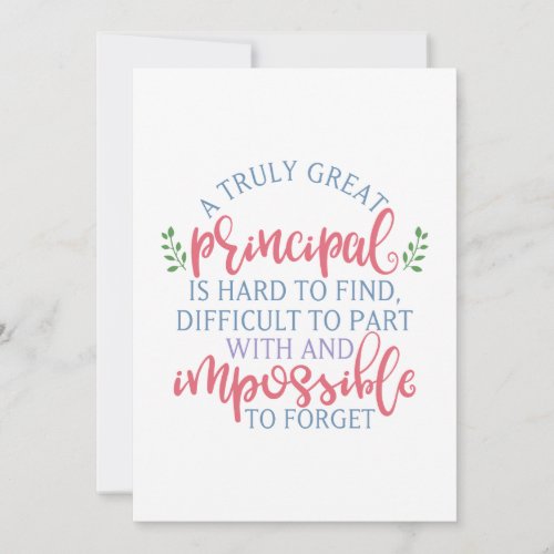 A Truly Great Principal Funny Saying Card