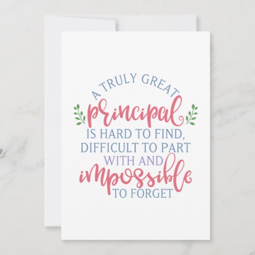 A Truly Great Principal Funny Saying Thank You Card