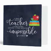 A truly great teacher 3 ring binder | Zazzle