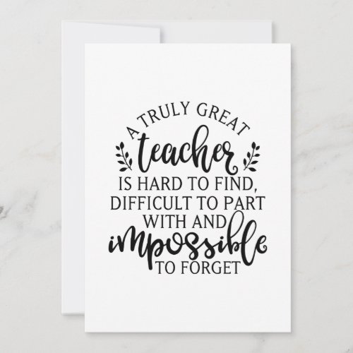 A truly great teacher is hard to find holiday card