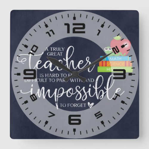 A truly great teacher square wall clock