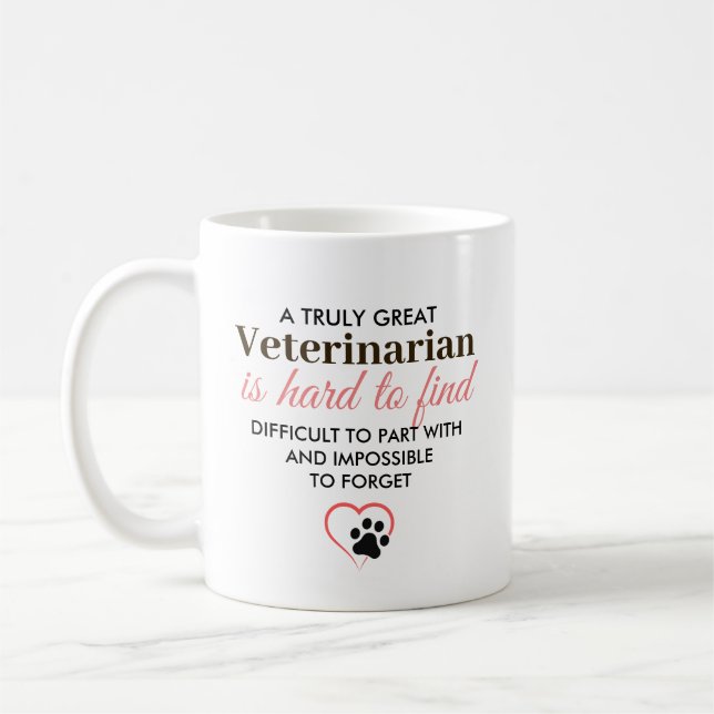 A Truly Great Veterinarian – Personalized Name Coffee Mug (Left)