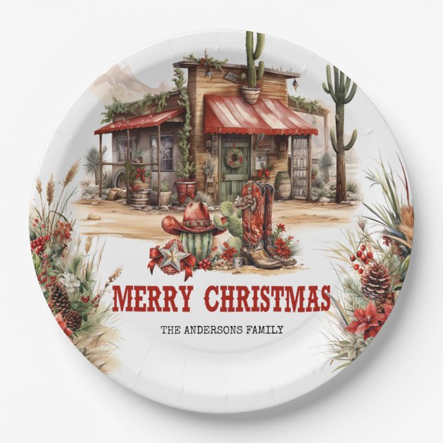 A truly western experience in the prairie paper plates (Front)