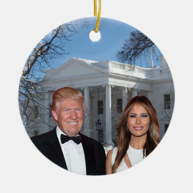 A Trump Christmas: Donald and Melania Ceramic Ornament (Front)