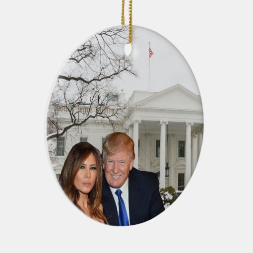 A Trump Christmas Donald and Melania Ceramic Ornament Zazzle