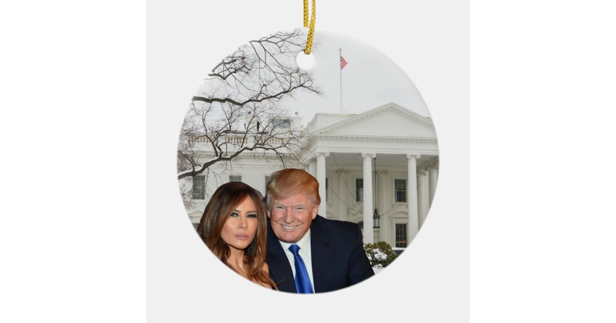 A Trump Christmas Donald and Melania Ceramic Ornament Zazzle