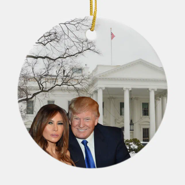 A Trump Christmas: Donald And Melania Ceramic Ornament | Zazzle