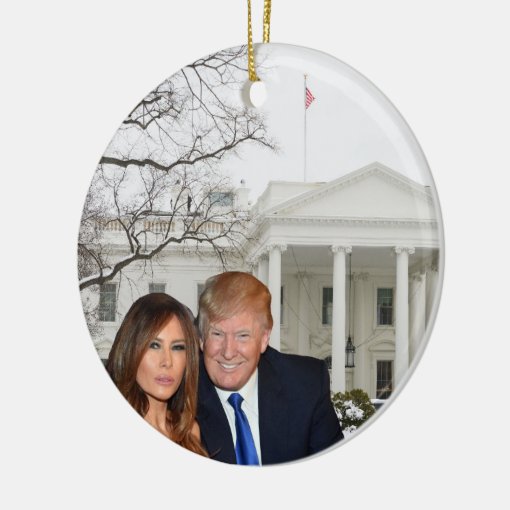 A Trump Christmas Donald and Melania Ceramic Ornament Zazzle