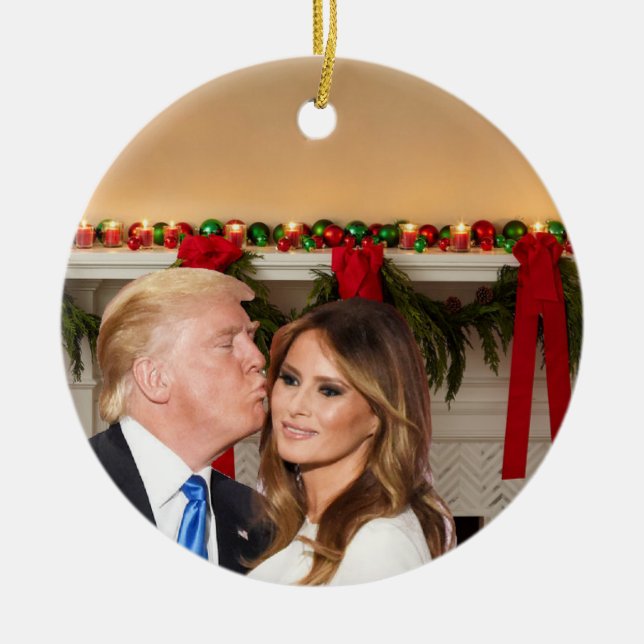 A Trump Christmas: Donald and Melania Ceramic Ornament (Front)