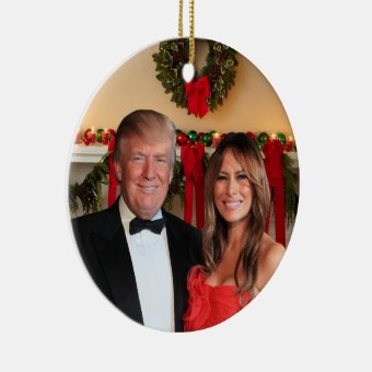 A Trump Christmas: Donald And Melania Ceramic Ornament | Zazzle