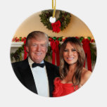 A Trump Christmas: Donald And Melania Ceramic Ornament at Zazzle