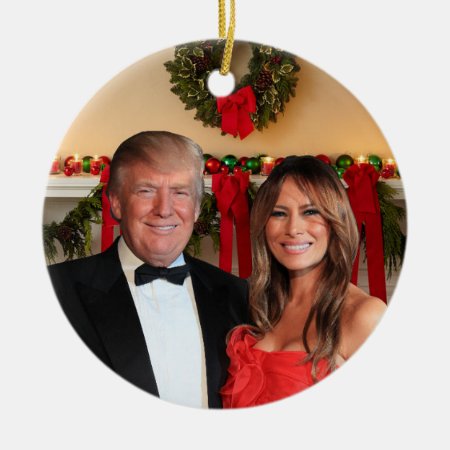 A Trump Christmas: Donald And Melania Ceramic Ornament