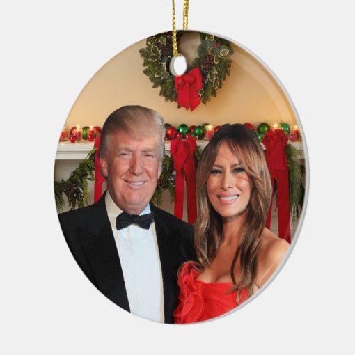 A Trump Christmas Donald and Melania Ceramic Ornament Zazzle