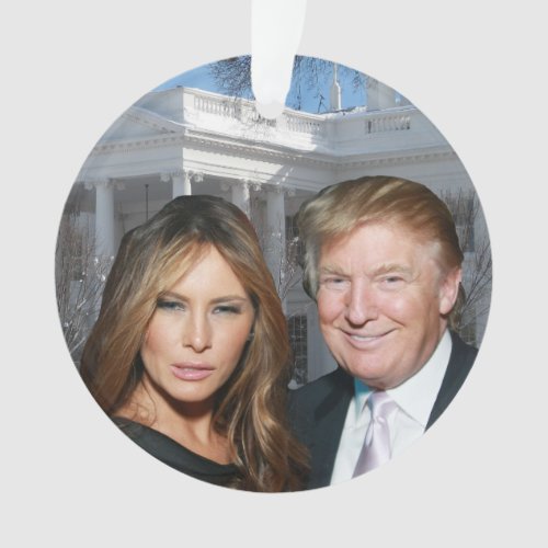 A Trump Christmas Donald and Melania Ornament