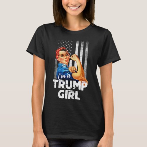 A Trump Girl Rosie The Riveter Us Flag  T_Shirt