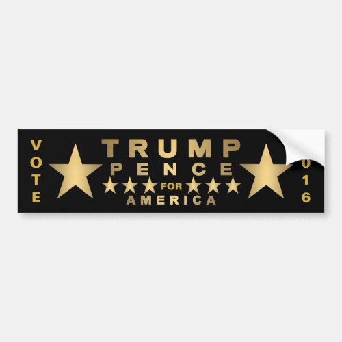 A Trump Pence Gold Tone Election Swag For Your Car Bumper Sticker