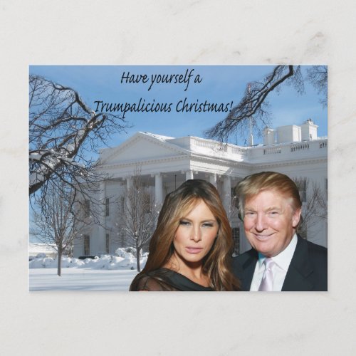 A Trumpalicious christmas from Donald and Melania Postcard