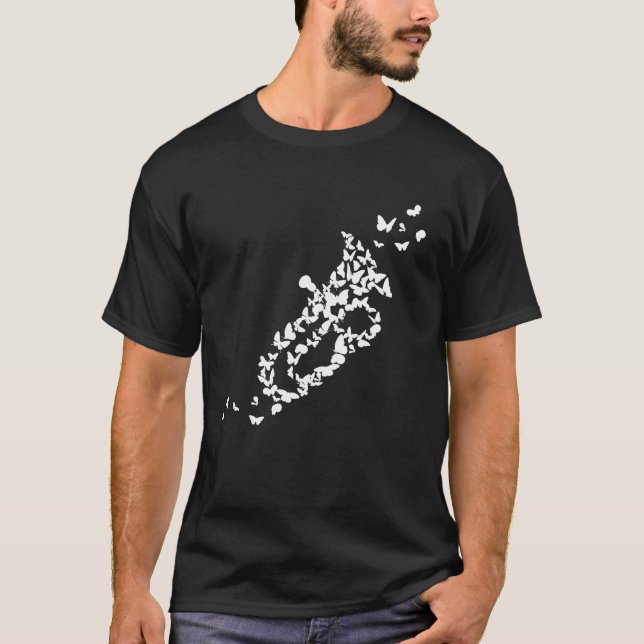 A Tuba Brass Instrument With butterflies T-Shirt (Front)