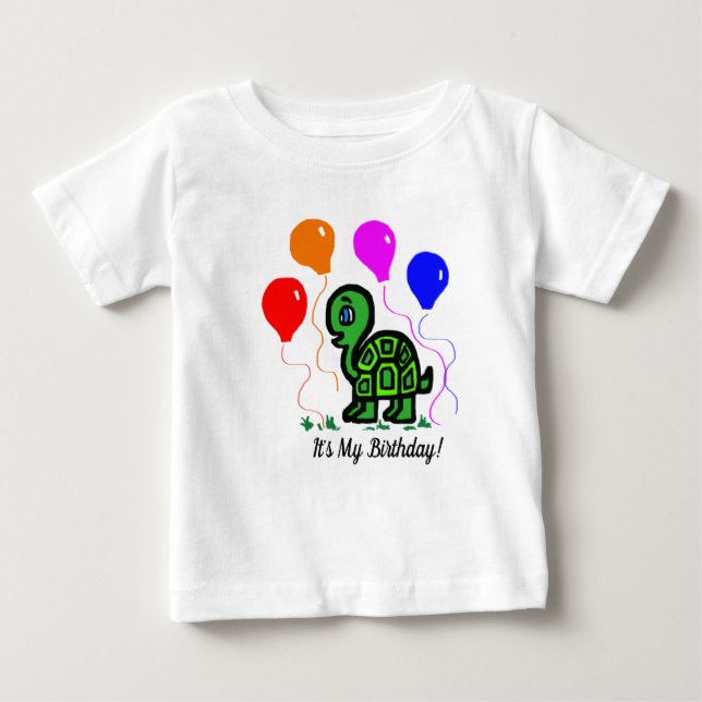 A Turtle and Balloons T-Shirt (Front)