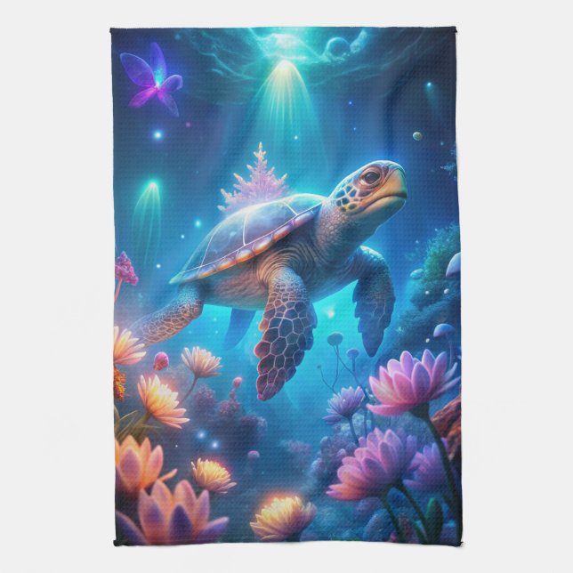 A Turtle Kitchen Towel (Vertical)