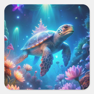 A Turtle Square Sticker