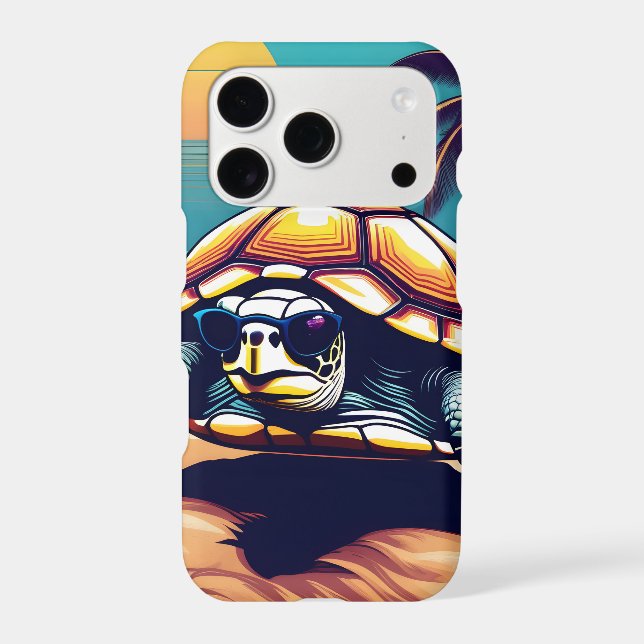 A Turtle Wearing Sunglasses Iphone Case (Back)