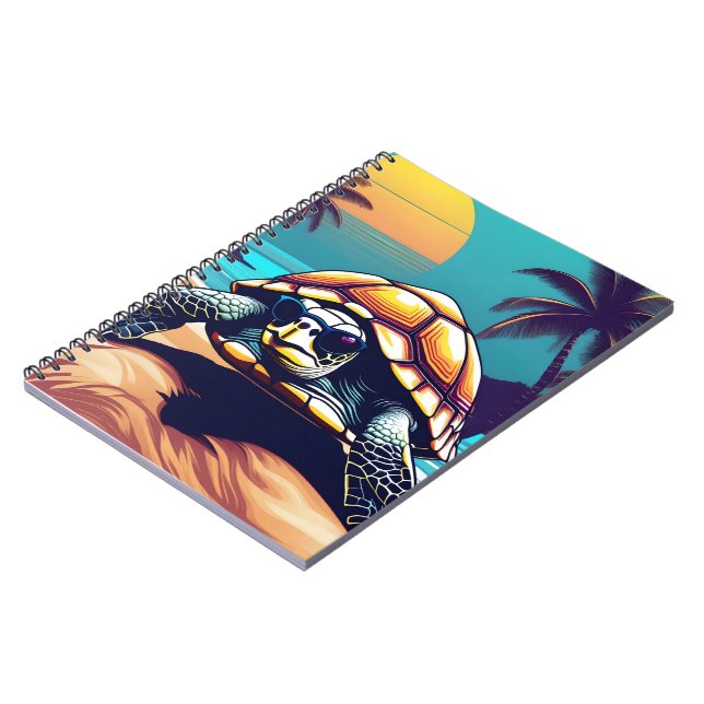 A Turtle Wearing Sunglasses Notebook (Left Side)
