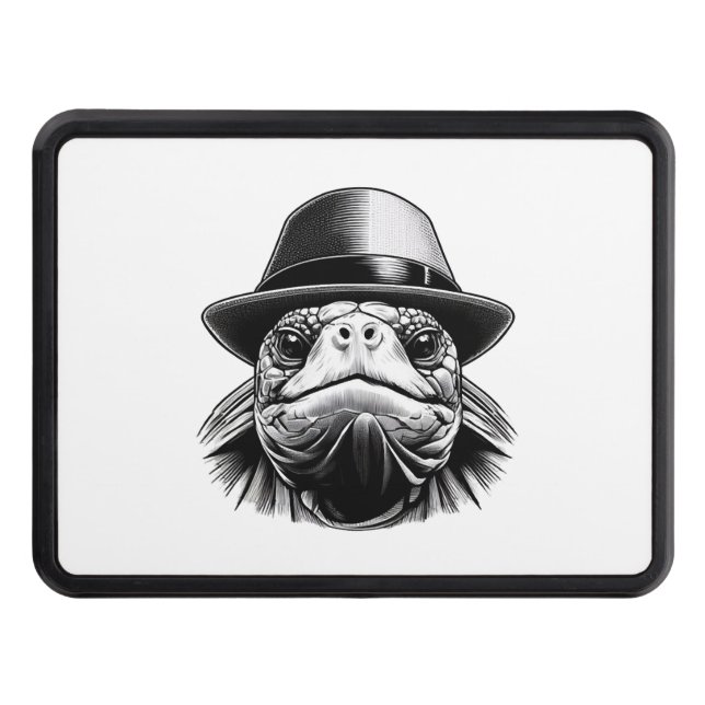 A turtle with a hat, a classic look hitch cover (Front)