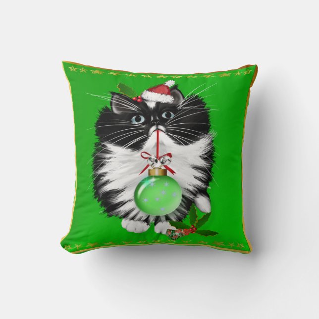 A Tuxedo Merry Christmas Pillow (Front)