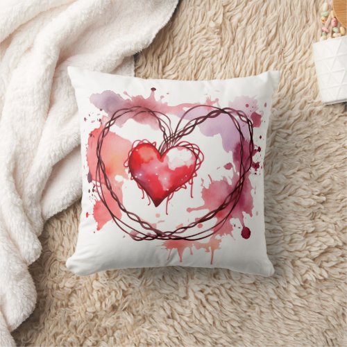 A Twin Flames Heart Design Throw Pillow