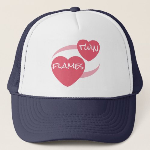 A Twin Flames heart design Trucker Hat