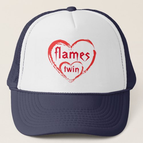 A Twin Flames heart design Trucker Hat