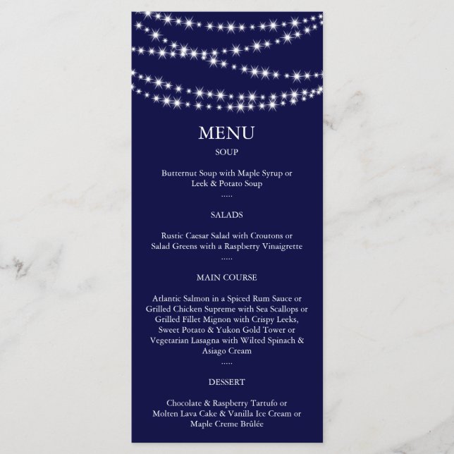 A Twinkle Lights Menu (navy) (Front)