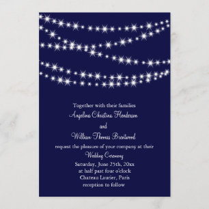 A Twinkle Lights Wedding Invitation (navy)